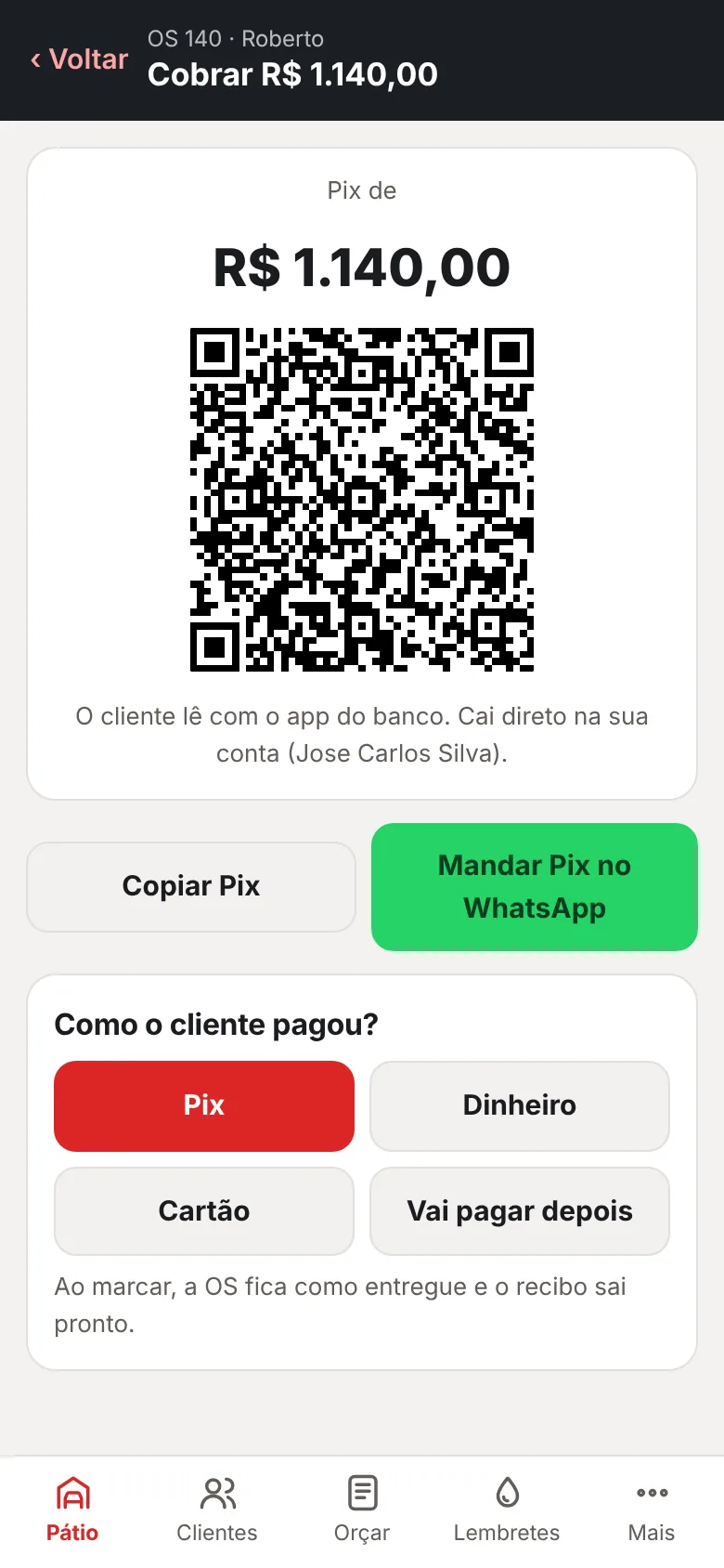 Cobrança por Pix com QR Code